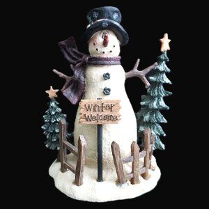 Crazy Mountain Snowman Winter Welcome Holiday Christmas Decorative Figure